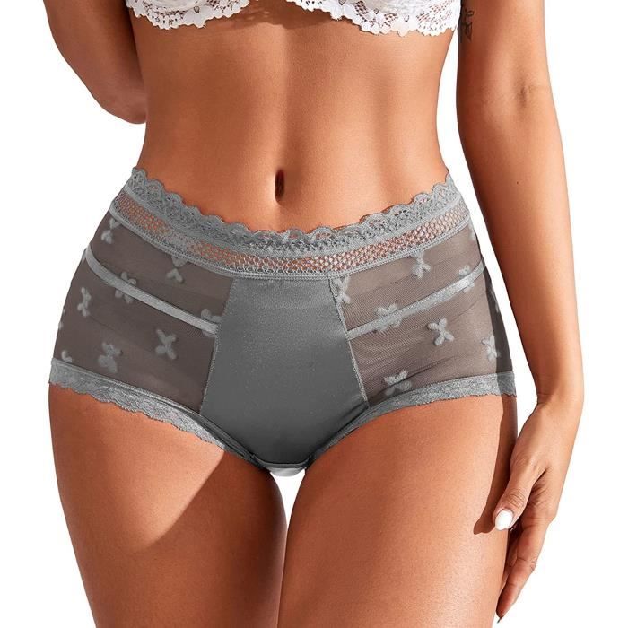 Slip Taille Haute Coton Culotte Dentelle Sexy Taille Haute Pour