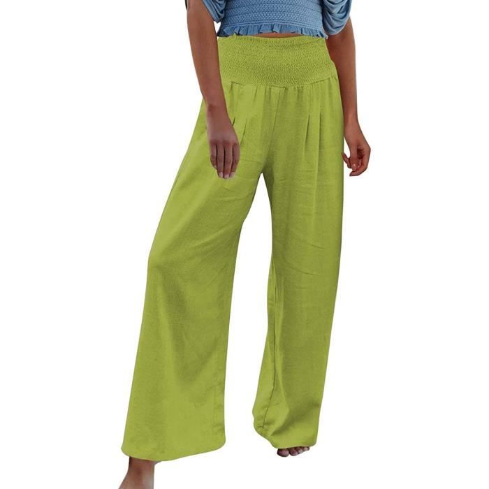 Pantalon lin coton femme outlet