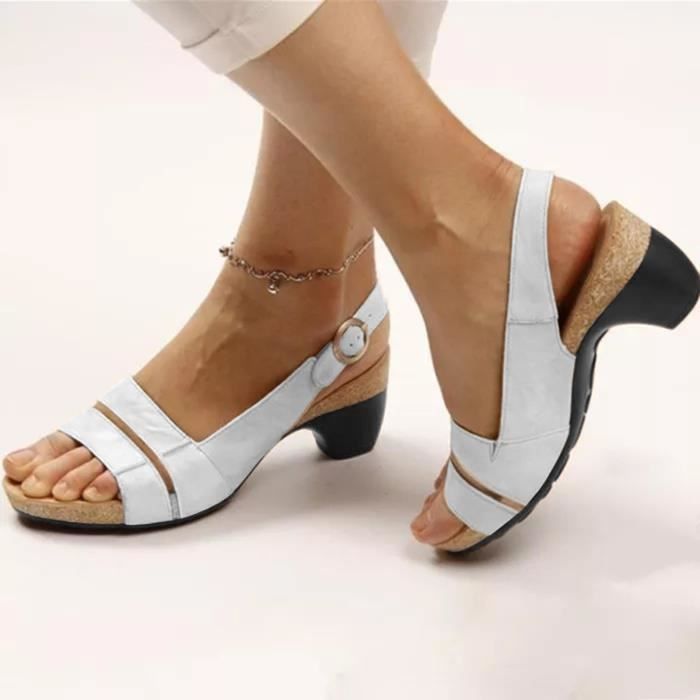 Mules Femme Torotto - Sandales Confort En Liège - Boucle Métal - Polyvalentes Pour Maison & Sortie