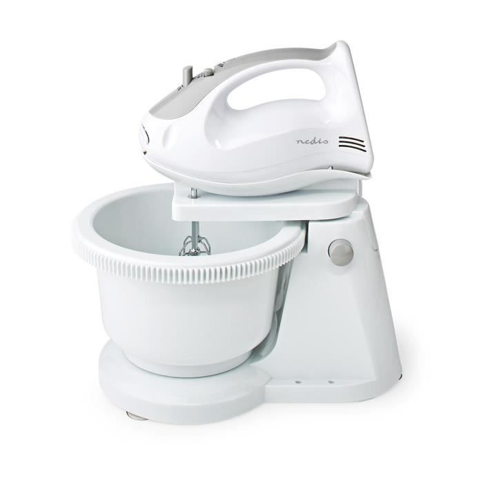 Mixeur à main - NEDIS - KAHM110CWT - 200 W - 5 Vitesses - Fonction Turbo
