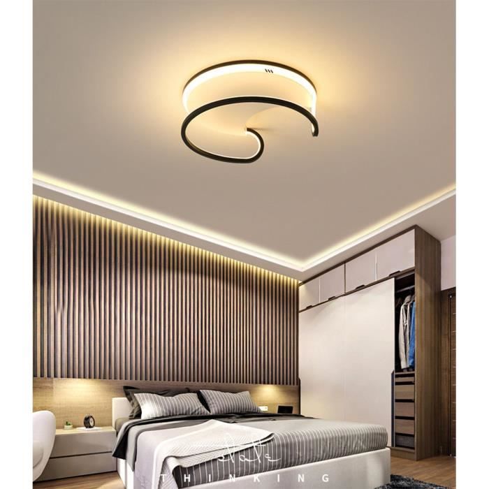 Moderne LED Plafonnier Luminaire Round Lampe de Plafond Anneau Noir Design  Décoration Salon Chambre à Coucher Salle à Manger Bureau - Cdiscount Maison