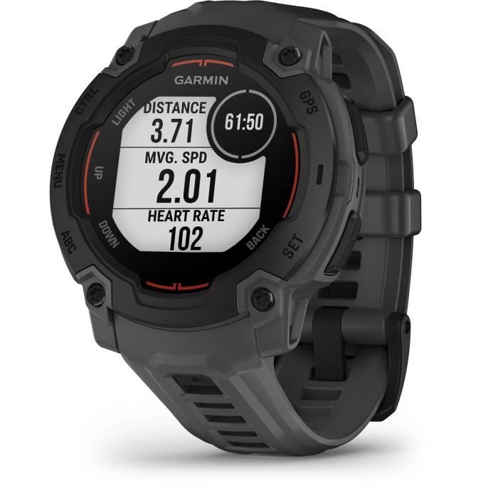 Montre connectée sport - GARMIN - Instinct E - 45 mm - Noir/Gris charbon Montre connectée sport - GARMIN - Instinct E - 45 mm - Noir/Gris charbon