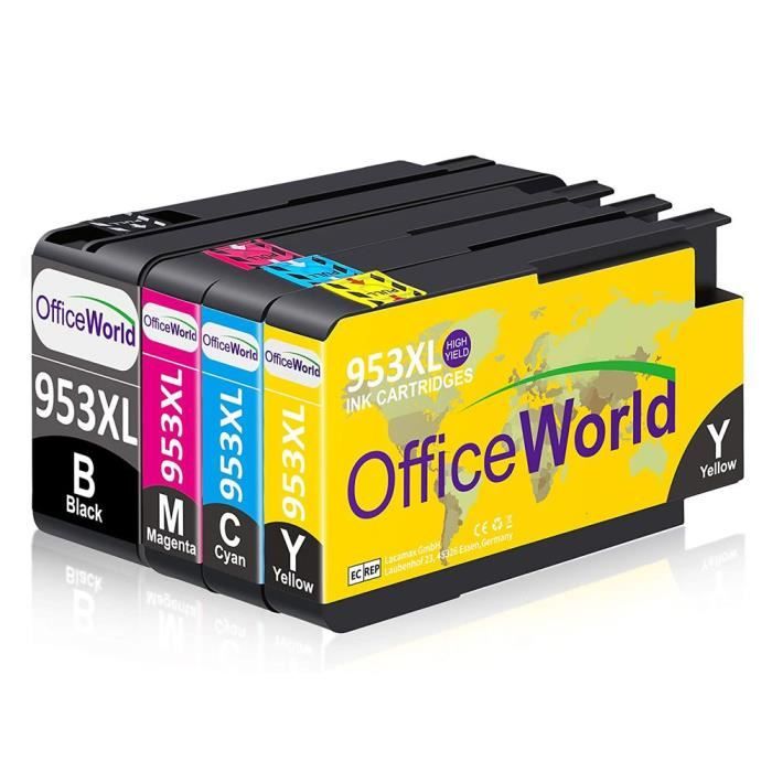 OfficeWorld 953XL cartouches d' encre Compatible pour HP 953XL HP 953 (1  noir, 1 cyan, 1 magenta, 1 jaune) - Cdiscount Informatique