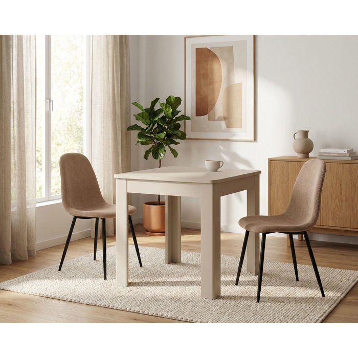 Table à Manger OSLO - Beige - Carré - 4 personnes - 80 x 80 x 77 cm