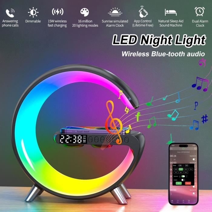Lampes d'ambiance : Lampe LED couleur & son Bluetooth® avec télécomande et batterie  rechargeable