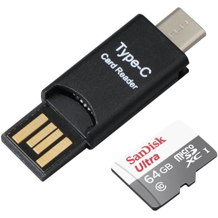 SanDisk Ultra Micro SD Classe 10 48 Mo & lecteur USB C OTG - vue 2