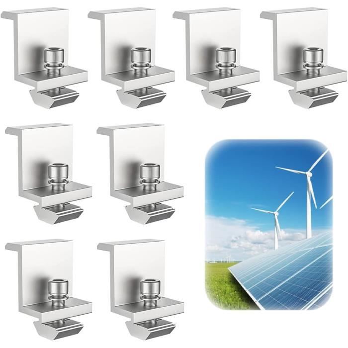 Pinces D'Extrémité Pour Panneaux Solaires - Lot De 4, 30 Mm Noir, Aluminium Anodisé Pour Balcon
