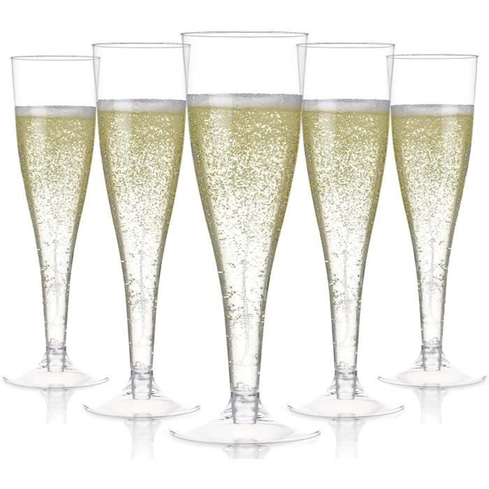 54 Pièces Flûtes à Champagne en Plastique, 150ml Verres à Champagne