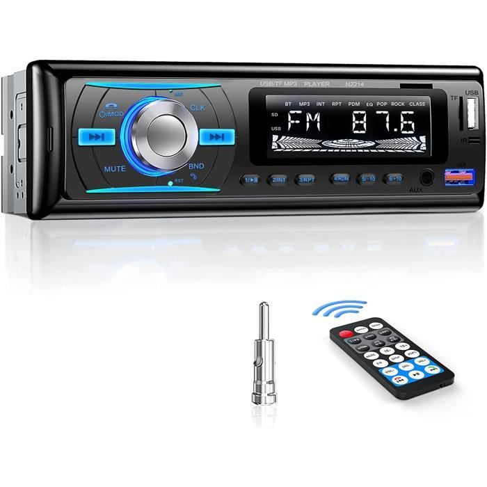 Autoradio Bluetooth 5.0 Mains Libres, Wistrue FM-AM Poste Radio Voiture  Bluetooth avec Télécommande, Supporte 2 USB-AUX in-SD-TF6 - Cdiscount Auto