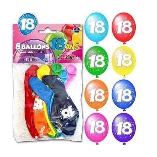 Ballon Anniversaire 18ans X8 Achat Vente Ballon Decoratif