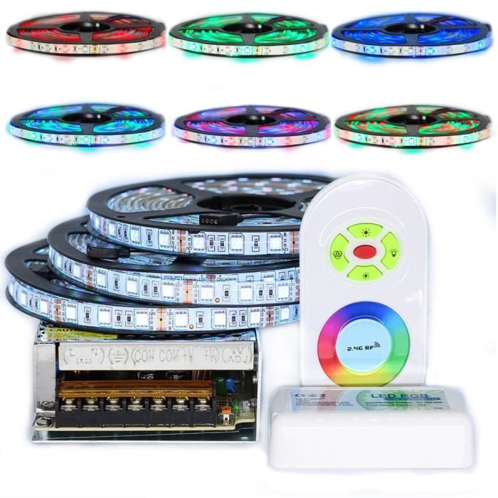 Kit ruban Professionnel 5050 60 LED/m 15 mètres ( 3x5m )RGB antiéclaboussure (IP65) avec