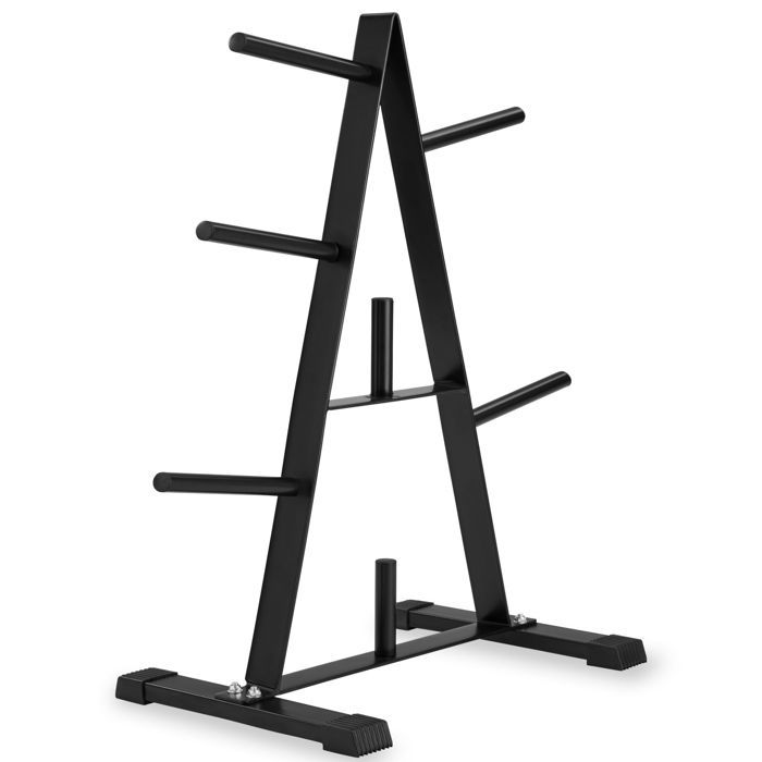TECTAKE Rack de Rangement pour Poids - 7 Branches - en Acier 67 cm x 38,5 cm x 91 cm