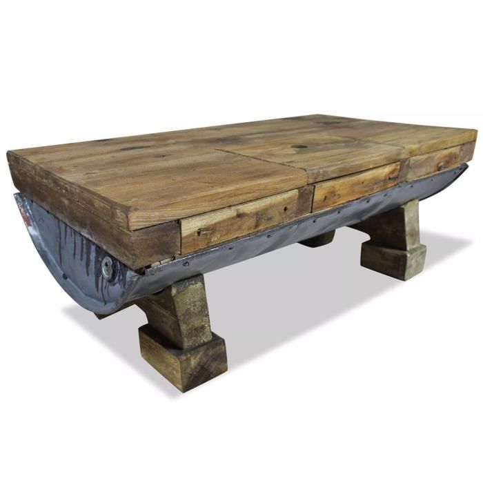 Festnight Table Basse Style Retro De Salon En Bois De Recuperation Massif 90 X 50 X 35 Cm Achat Vente Table Basse Festnight Table Basse Style Cdiscount