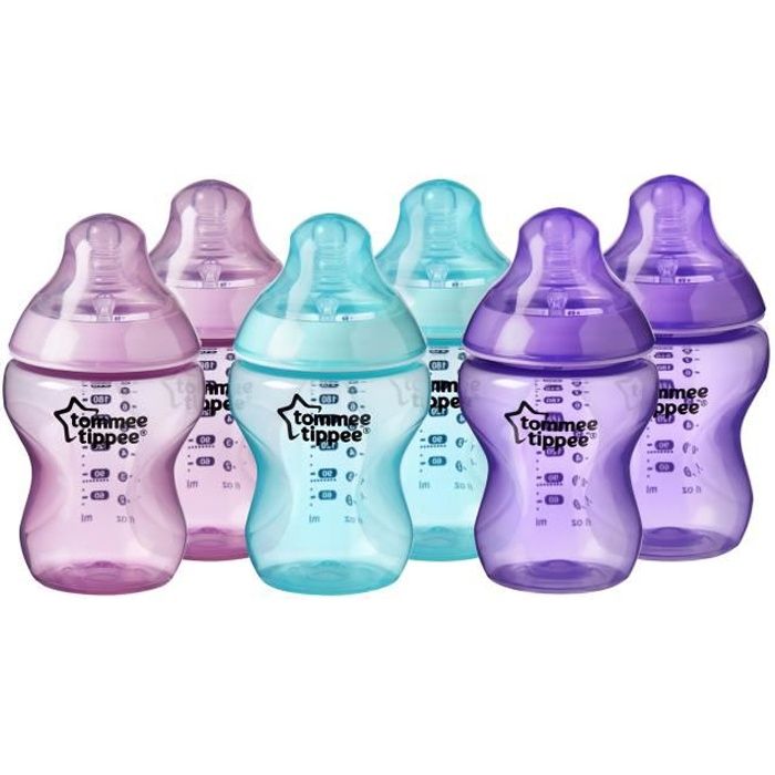 Tommee Tippee Biberons Closer To Nature Roses 260ml Lot De 6