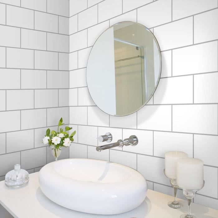 Autocollants Carrelage Salle De Bain/cuisine - Marbre Gris Noir - 27 Pièces 20x10 Cm - Imperméable, Amovible