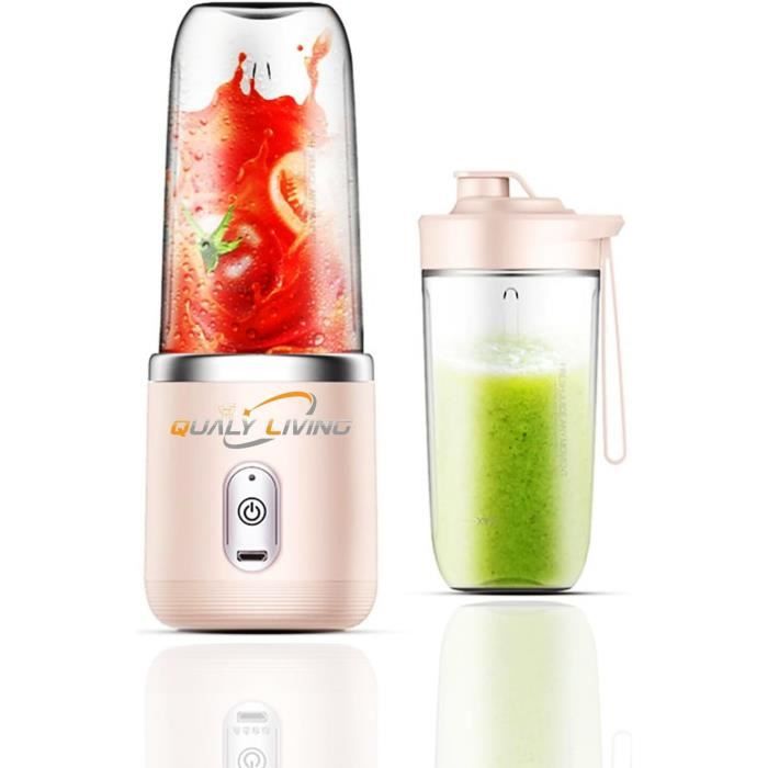 Mini Blender Rose Usb Compact 6 Lames Blender To Go 400 Ml