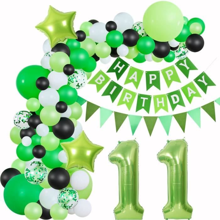 Vert Decoration Anniversaire 11 Ans Garçon Arche Ballon 11 Ans