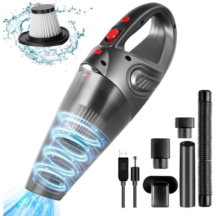 Aspirateur Voiture Portable 12V Avec Fil 4.9m - Kit Nettoyage Auto Camping-car - 4