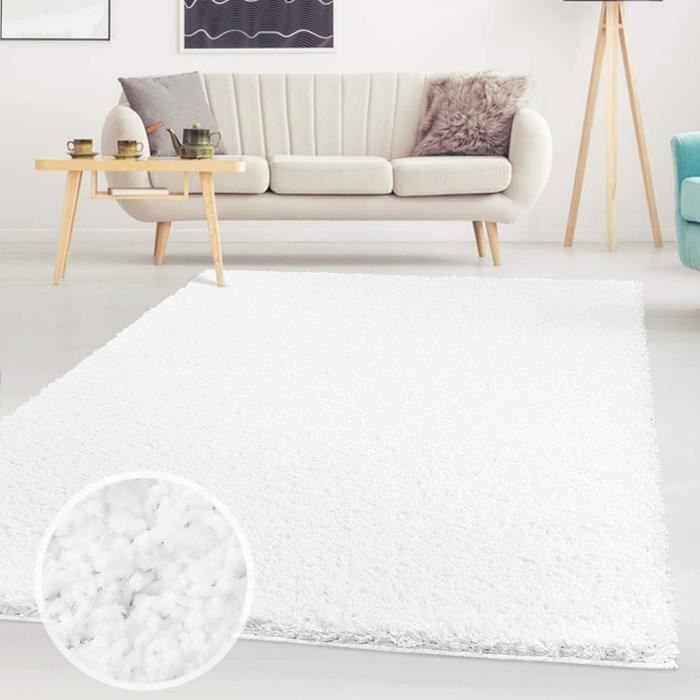 Tapis Blanc Poils Longs