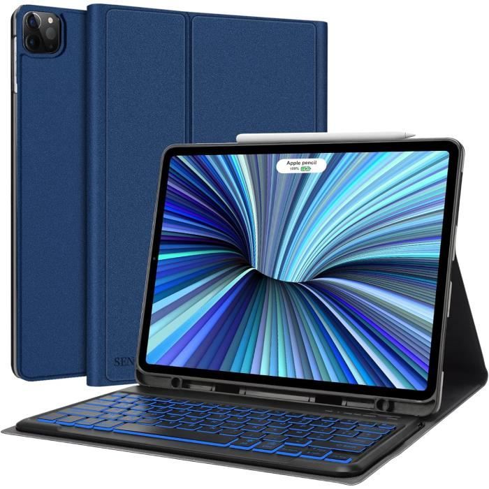 Clavier Ipad Pro 12.9, Clavier Rétroéclairé Avec Support Pencil