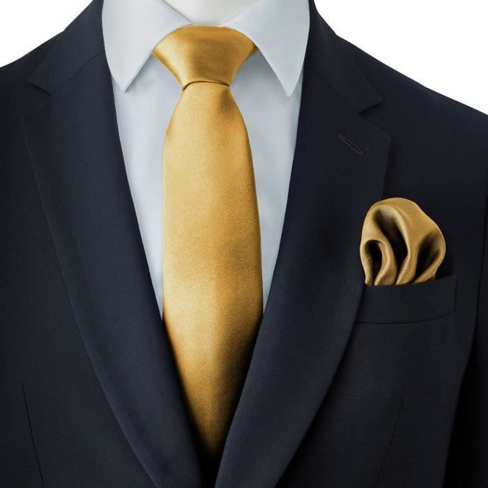 Cravate Ascot Homme The Riding Stock Market - Cuivre Et Noir Cachemire Satiné + Carré De Poche Assorti