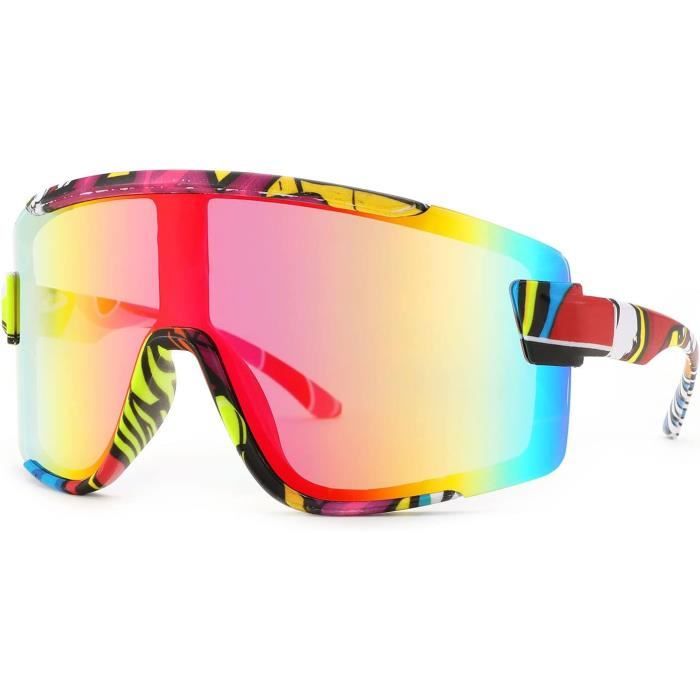 Lot De 6 Lunettes De Soleil Néon Vintage Pour Homme - Monture Carrée Noire - Polarisées