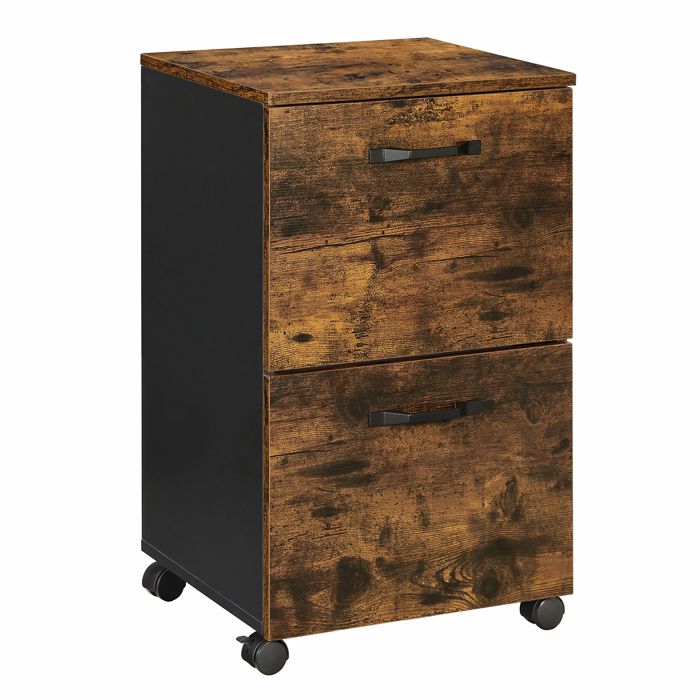 VASAGLE Caisson Bureau 3 Tiroirs, avec 2 en Tissu, 1 en Bois