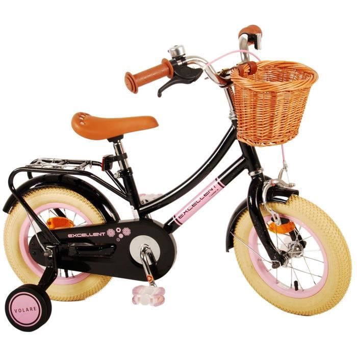 Volare 21186 Vélo enfants Excellent 12 pouces noir rose