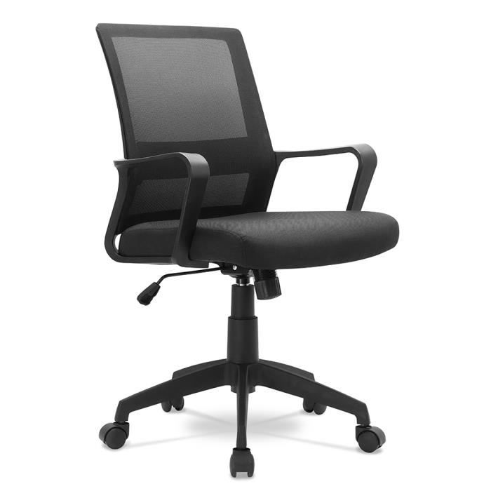 fauteuil de bureau crucis waytex 78071 siège basculant centré dossier respirant, soutien lombaire et accoudoirs fixes. noir
