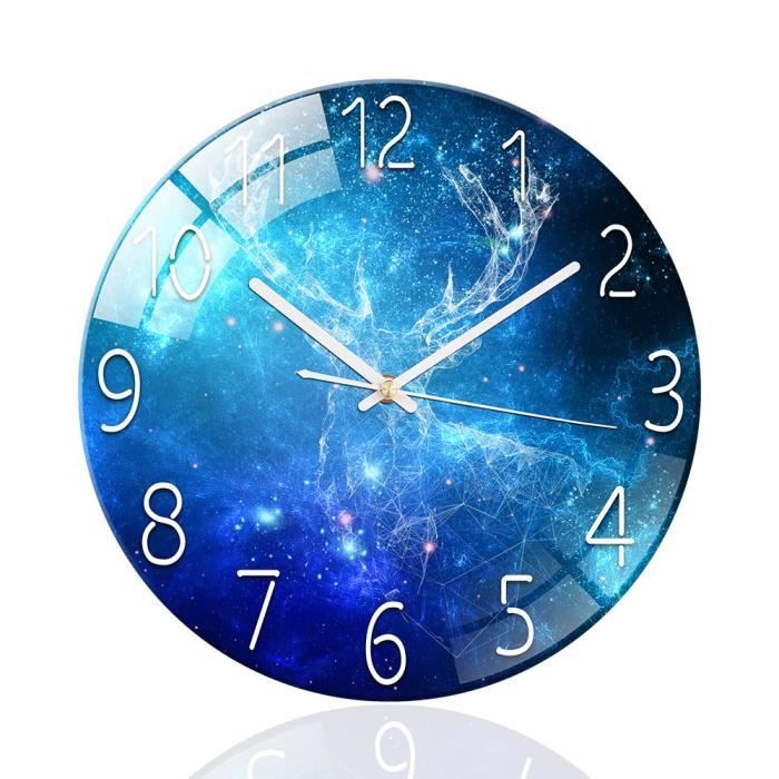 Horloge murale en verre 40x40cm Silencieuse Pyramide désert sable Wall