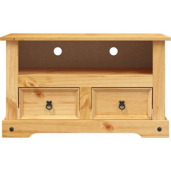 Meuble à Chaussures TEQUILA Style Mexicain Armoire à Chaussures Avec 2 Abattants En Pin Massif Finition Teintee Et Ciree