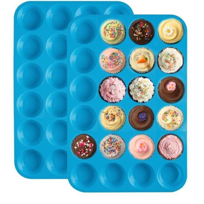 Newk Lot De 48 Moules à Muffins Silicone Réutilisables – 8 Couleurs, Anti-adhésif & Qualité Alimentaire