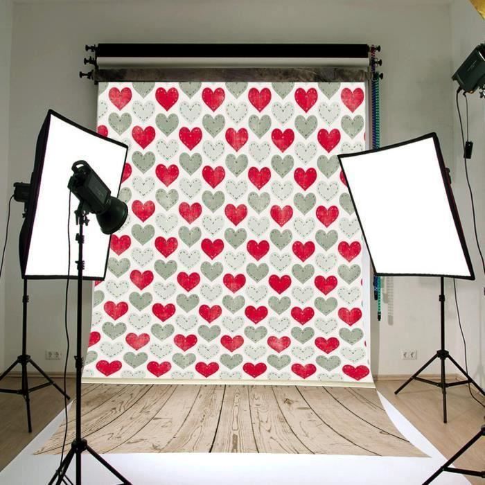 Toile Photo Backdrop Ywei Toile de Fond Backdrop Tissu 90x150cm Cœur Rouge Blanc ...