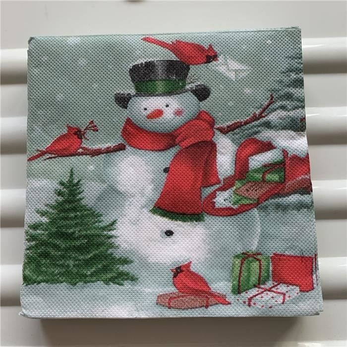 Set De 2 Porte-serviettes De Noël (Père Noël Et Bonhomme De Neige) - En Non-tissé, Pour Décorer Et Organiser Pendant Les Fêtes