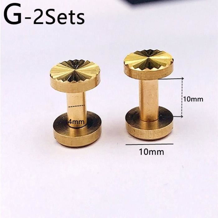 80 Sets Chicago Vis Post M5x6mm Rivet En Métal Réparation De Remplacement Bagages, Portefeuille