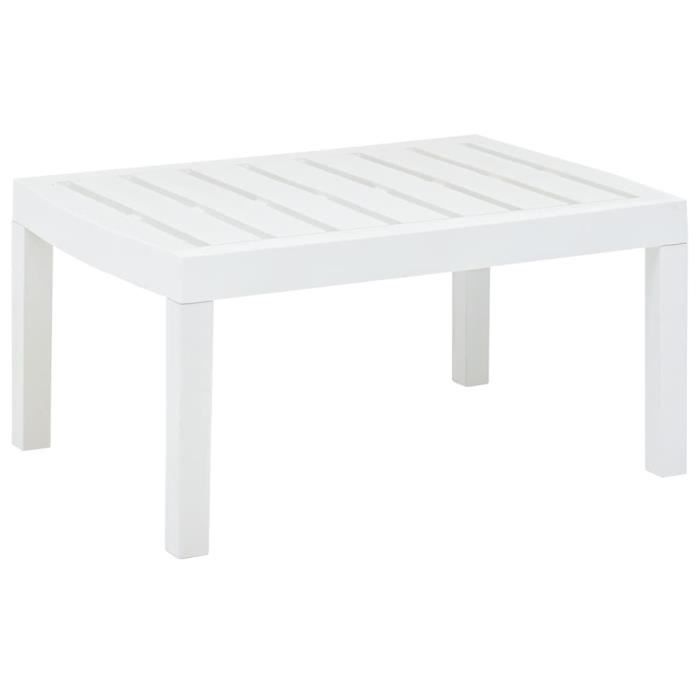 ZERONE Table de jardin Blanc 78x55x38 cm Plastique ZR004