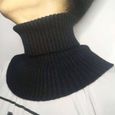 Faux col roulé pour homme, écharpe amovible, tricotée, coupe-vent, couleur unie, élastique, envelop Black Taille unique -UO10841-1