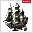 Cubic Fun - 3D Puzzle Queen Annes Revenge bateau pirate Blackbeard 1:95 LED-1