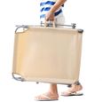 Chaise longue pliable Hawaii Beige transat avec pare-soleil bain de soleil pour plage jardin camping transport-1
