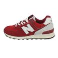 Sneaker - NEW BALANCE - 574 - Femme - Lacets - Rouge - Textile-1
