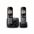 Téléphone sans fil avec répondeur PANASONIC KX-TGC222EB - Noir - Ecran LCD - 50 noms et numéros - 15 sonneries-1