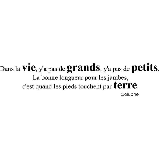 Stickers Citation Coluche Ref T Mk1058 Noir 57x277 Cm Cdiscount Maison