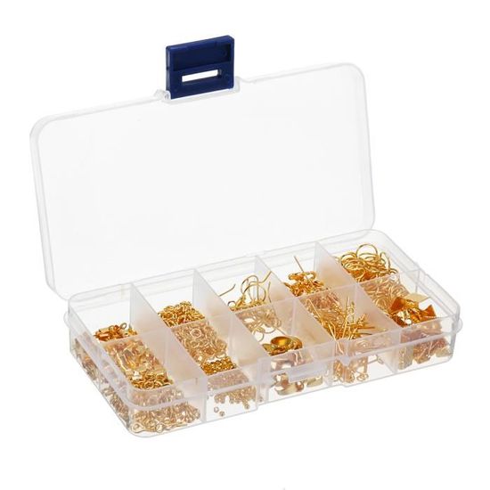 DBAILY Kit de Fabrication et Réparation de Bijoux Or et Argent avec Boîte Plastique - Fournitures pour Bijouterie