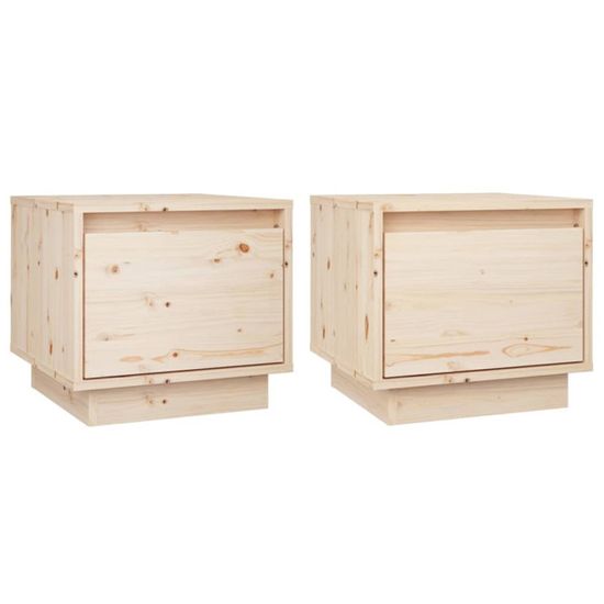 TABLE DE CHEVET Armoire de Lit Rangement Chambre Bois d'Acacia Solide vidaXL EUR 113,99