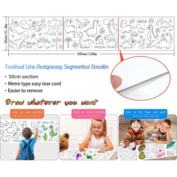 Rouleau de Coloriage pour Enfants Rouleau de Papier a Dessin Collant Tout Petit Poster a Colorier d Autocollants Muraux a Colo 123 Cdiscount Jeux Jouets