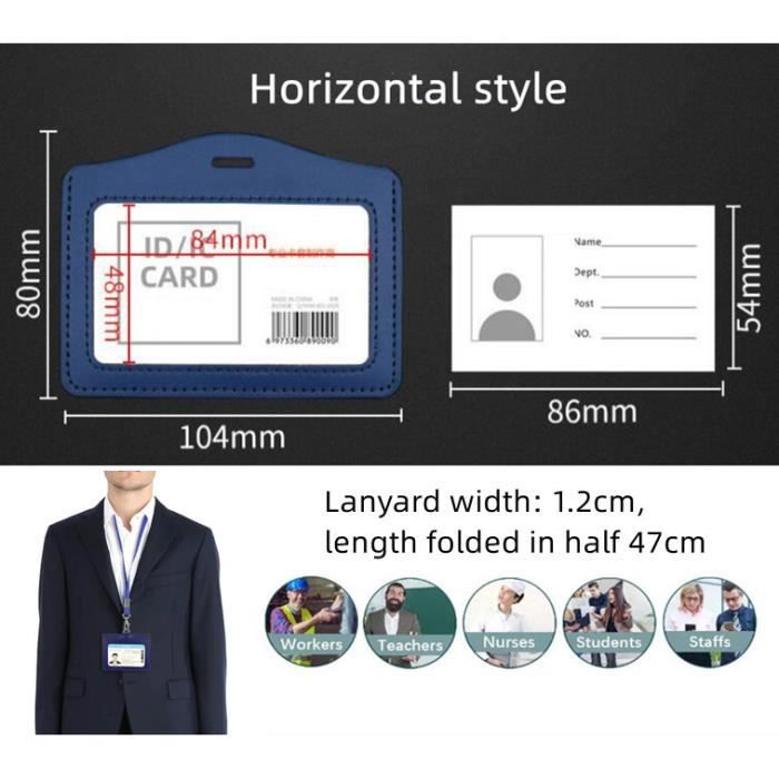 Porte-badge Transparent Avec Cordon Et Drapeau Espagnol - Horizontal, à Glissière Double, Matériau ABS Durable