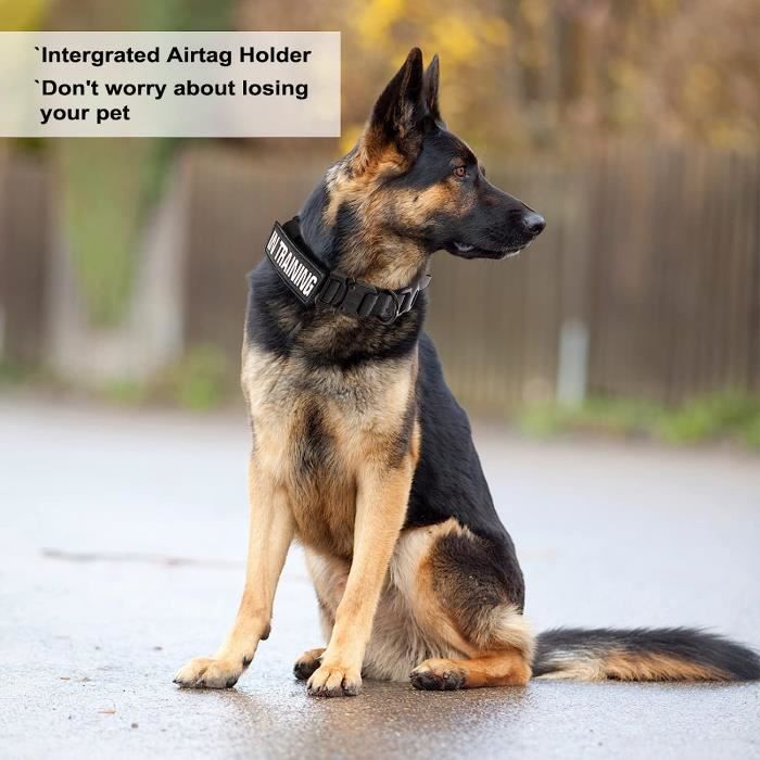 Collier tactique Airtag pour chien, collier de chien Air Tag