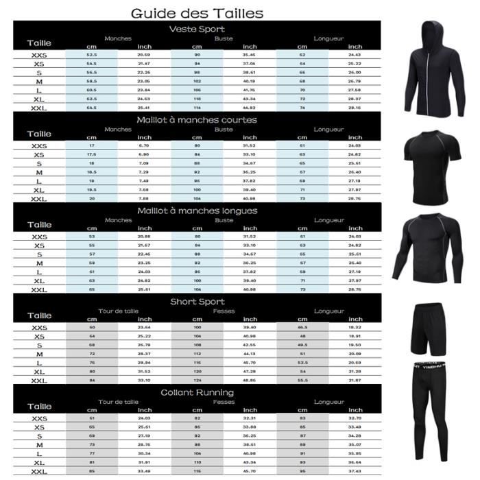 Ensemble Fitness Dooxii Ensemble Sport Dooxii Homme 5 Pièces - Hoodie, Shirt, Short Compression Vêtements Fitness Séchage Rapide