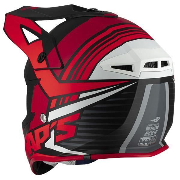 Casque Cross SWAPS Blur S818 - Noir/Rouge/Orange - Coque ABS, Ventilation Optimale - 1420g