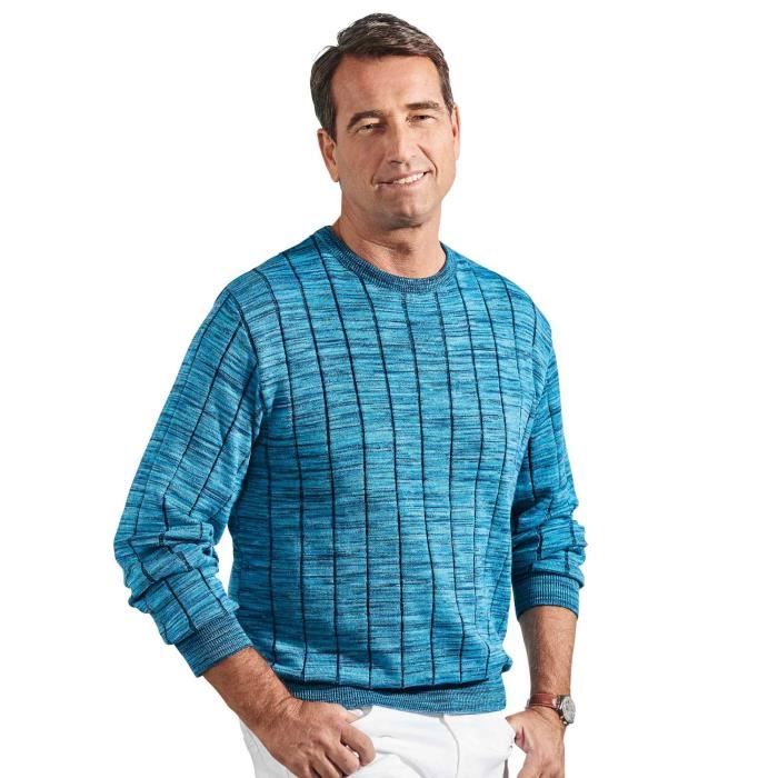 Pull bleu Toscane Montechiaro maille a effet rayures homme Bleu Cdiscount Pret a Porter